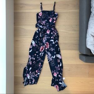 SHOWPO Slit Jumpsuit Navy Floral Size 0 NWT